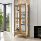 Cristaleira 2 Portas Vidro Mdf/madeira Maciça 2915 Milao Fnt