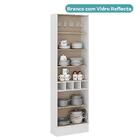Cristaleira 2 Portas Vidro Milla Branco Mdf 70cm Carraro