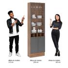 Cristaleira 2 Portas Vidro Milla Nog/cinza 70cm Carraro