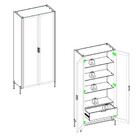 Cristaleira 2 Portas Vidro Reflecta 2 Gavetas Olivia Dj Móveis