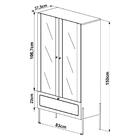 Cristaleira 2 Pt Vidro 1 Gvt Pes Metal 28963 Artesano