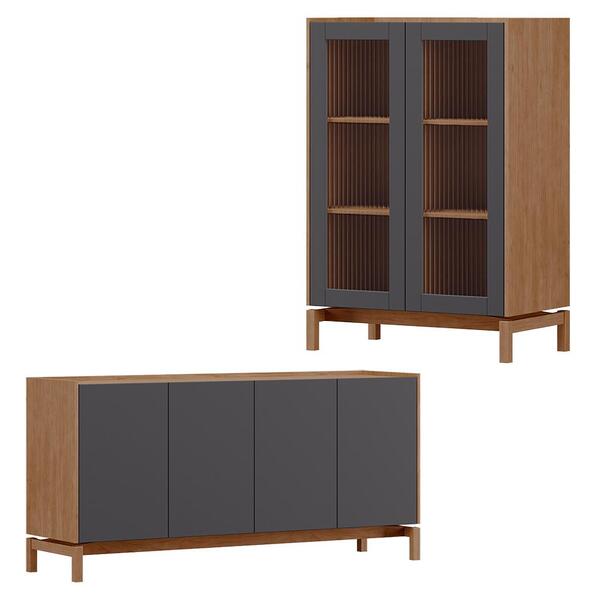 Cristaleira 2p Vidro Balcao Buffet 4p Milani Store