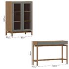 Cristaleira 2p Vidro Canelado Aparador 2g Tauari Concret Mila