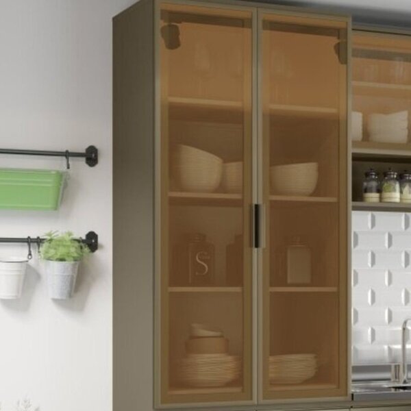 Cristaleira 4 Portas 220,5x51,5x71,5cm Évelin  Duna/cristal