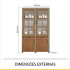 Cristaleira 4 Portas 2 Gavetas Camponesa 100% Mdf Amadeirado