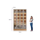 Cristaleira 4 Portas 2 Gavetas Com Led Allure Jequitibá/gris