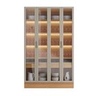 Cristaleira 4 Portas 2 Gavetas Com Led Allure Jequitibá/gris