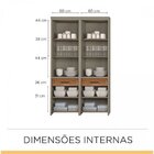 Cristaleira 4 Portas 2 Gavetas Espresso Móveis Fendi/freijó