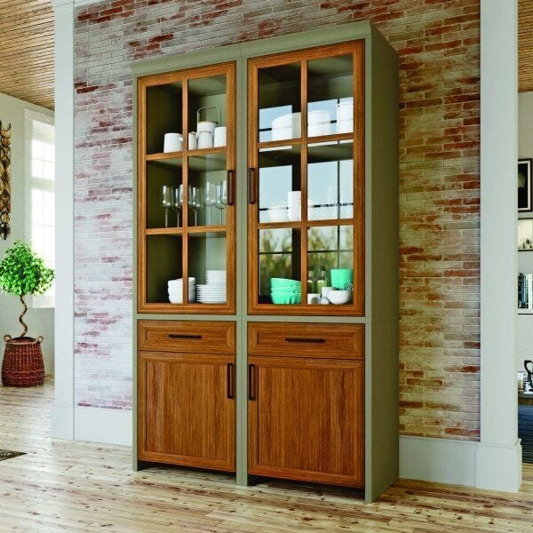 Cristaleira 4 Portas 2 Gavetas Espresso Móveis Fendi/freijó