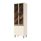 Cristaleira 4 Portas 71,5cm 100% Mdf Aurora Off White