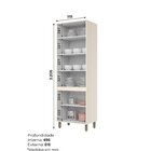 Cristaleira 4 Portas 71,5cm 100% Mdf Aurora Off White