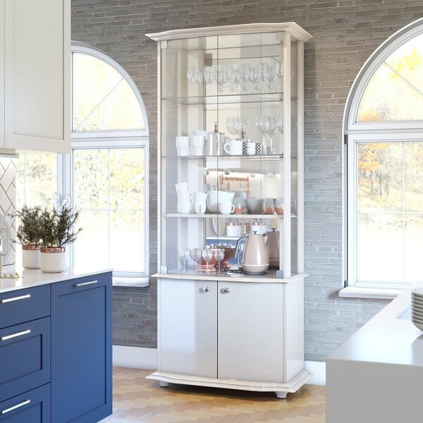 Cristaleira 4 Portas Com Espelho Retrô Monalisa Off White