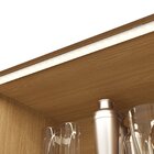 Cristaleira 4 Portas Com Vidro E Fita Led 70cm Ciela Canela