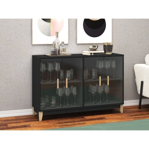 Cristaleira 4 Portas Em Vidro Legno Preto