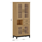 Cristaleira 4 Portas Madri - Marrom