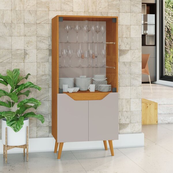 Cristaleira 4 Portas Plena Candian Cinamomo/off White