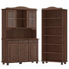 Cristaleira 5 Portas Estante Livreiro Madeira Maciça Milani S