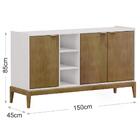 Cristaleira 6 Portas E Balcao Buffet Mdf/madeira Maciça Milao