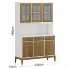 Cristaleira 6 Portas E Balcao Buffet Mdf/madeira Maciça Milao