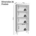 Cristaleira 70 Cm 2 Portas De Vidro Com Pés Cônicos Branco Ma