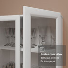 Cristaleira 70 Cm 2 Portas De Vidro Com Pés Cônicos Branco Ma