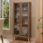 Cristaleira 70 Cm 2 Portas De Vidro Com Pés Cônicos Rustic/br