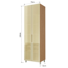 Cristaleira 2 Portas 70x228x52cm de Madeira Nature Reflecta Nesher