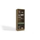 Cristaleira 80cm 2 Portas 1 Gaveta Nogueira/verde Oliva