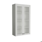 Cristaleira 80cm 2 Portas Com Vidro Cozinha Sevilha Branco Ar