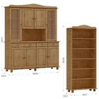 Cristaleira 8 Portas Estante Livreiro Madeira Maciça Milani S