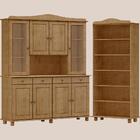 Cristaleira 8 Portas Estante Livreiro Madeira Maciça Milani S