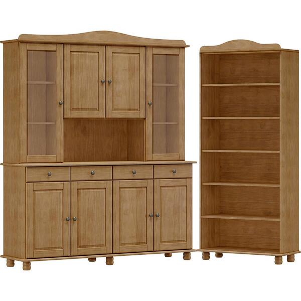 Cristaleira 8 Portas Estante Livreiro Madeira Maciça Milani S