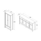 Cristaleira + Aparador Buffet Ditália E-954 + R-626 Preto