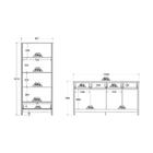 Cristaleira + Aparador Buffet Ditália E-954 + R-626 Preto