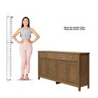 Cristaleira +aparador Ditália +kit Luz E-962-r-626