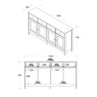 Cristaleira +aparador Ditália +kit Luz E-962-r-626