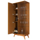 Cristaleira Açai Ripado 2 Portas 6 Prateleiras - Nature