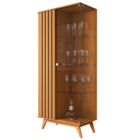 Cristaleira Açai Ripado 2 Portas 6 Prateleiras - Nature