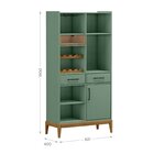 Cristaleira Adega 1 Porta 3 Gavetas Milão  Verde/freijó