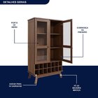 Cristaleira Adega Rústica 157cm X 88cm Madeira Pinus Ypê Fran