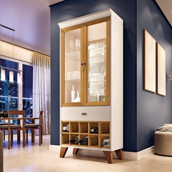 Cristaleira Adega Sala De Jantar Yves H01 - D'rossi - Off Whi