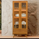 Cristaleira Adega Vitrum 2 Portas De Vidro Com Led Mavaular