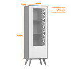 Cristaleira Aline Off White E Imbuia - D'rossi