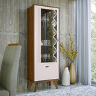 Cristaleira Aline Off White E Imbuia - D'rossi