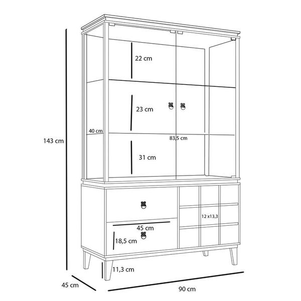Cristaleira Ametista Com Espelhos E Adega 2 Portas De Vidro B