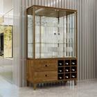 Cristaleira Ametista Max C/ Adega 2 Portas De Vidro Canela