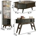 Cristaleira Aparador Mesa De Centro Esmarin Mdt