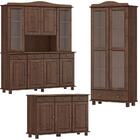 Cristaleira Armario E Balcao Buffet Madeira Maciça Milani Sto