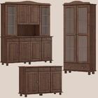 Cristaleira Armario E Balcao Buffet Madeira Maciça Milani Sto