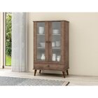 Cristaleira Baixa 2 Portas 1 Gaveta Mdp Retrô Rústico 70cm Ma